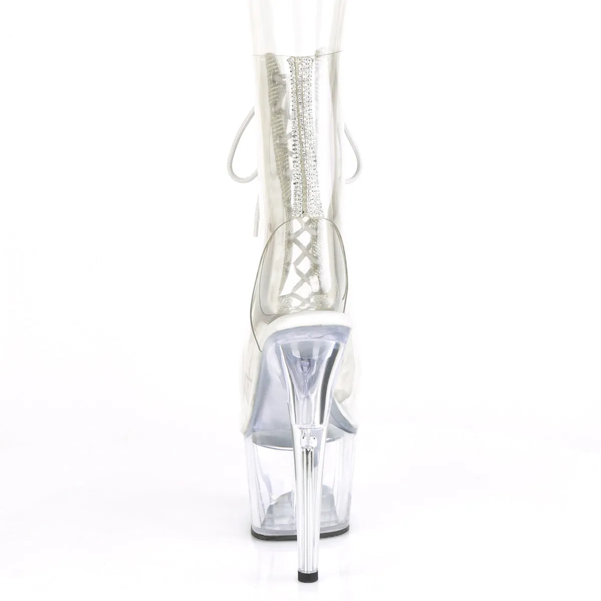 Adore 1016C-2  Clear 7" Heel Platform Ankle Boots-Direct