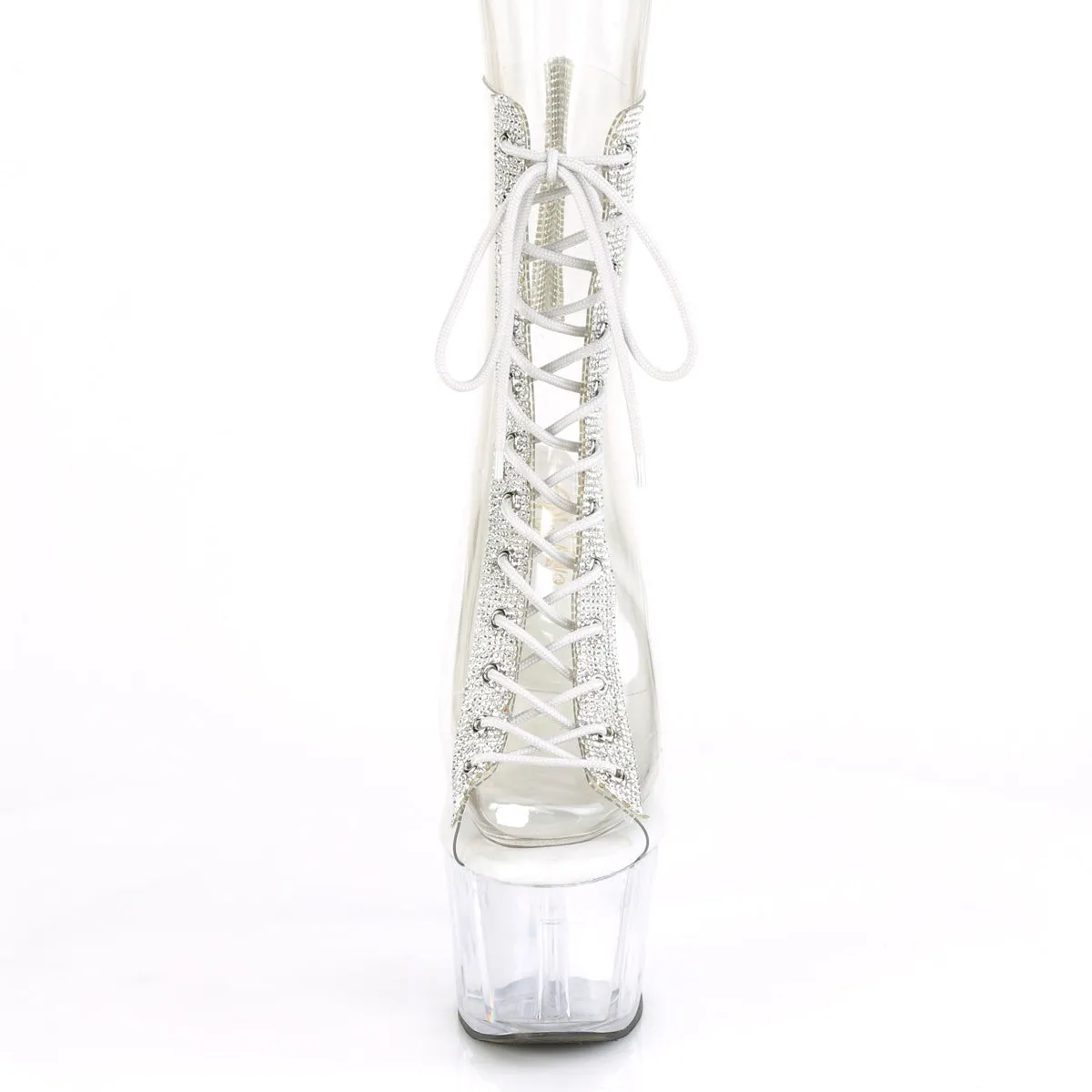 Adore 1016C-2  Clear 7" Heel Platform Ankle Boots-Direct