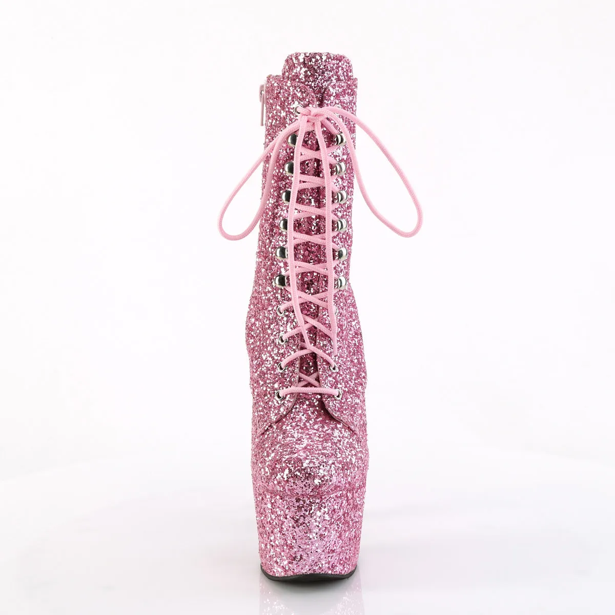 Adore 1020GWR Baby Pink Glitter 7" Heel Platform Ankle Boots -Direct