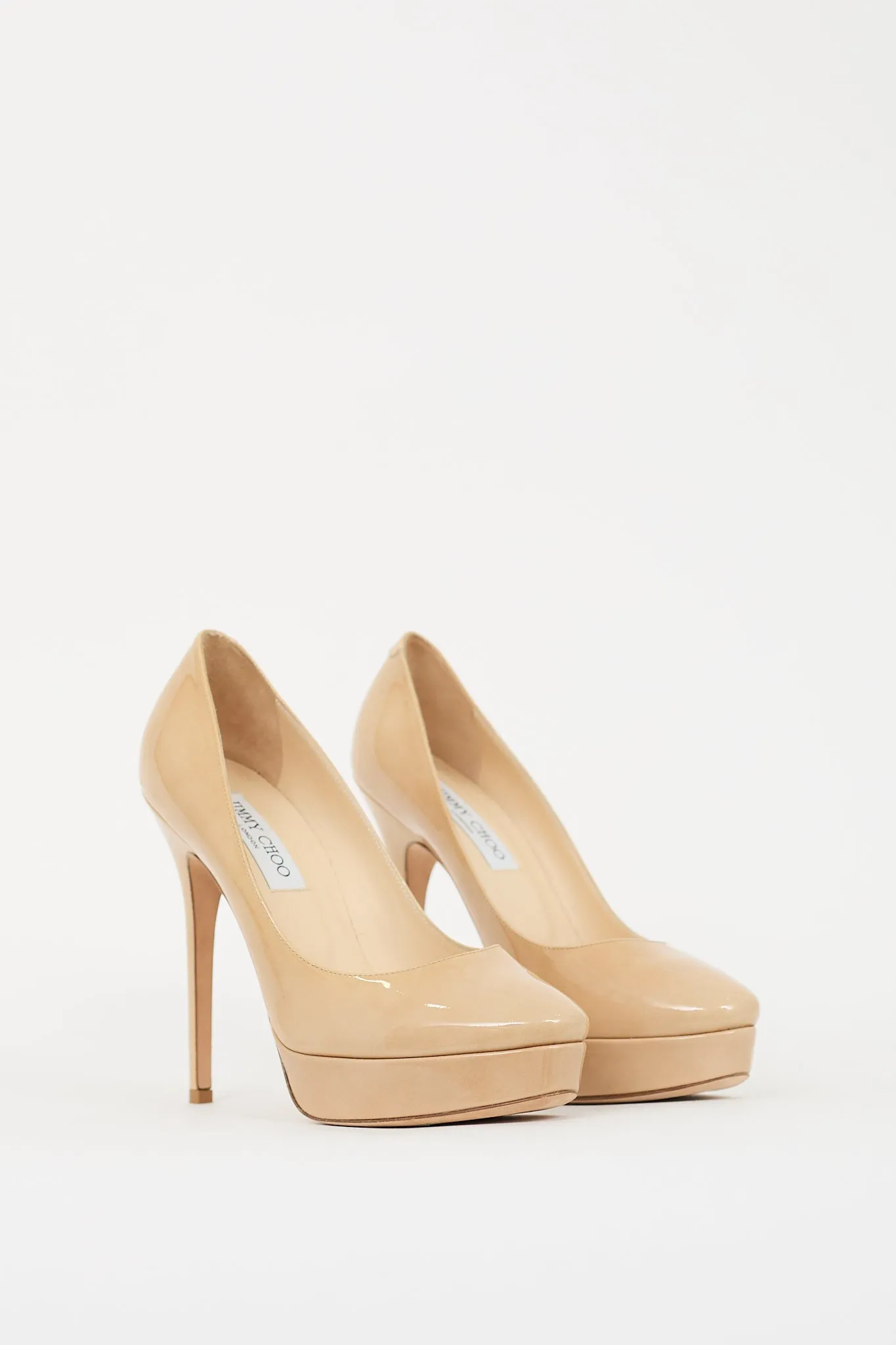 Beige Patent Leather Cosmic Pump