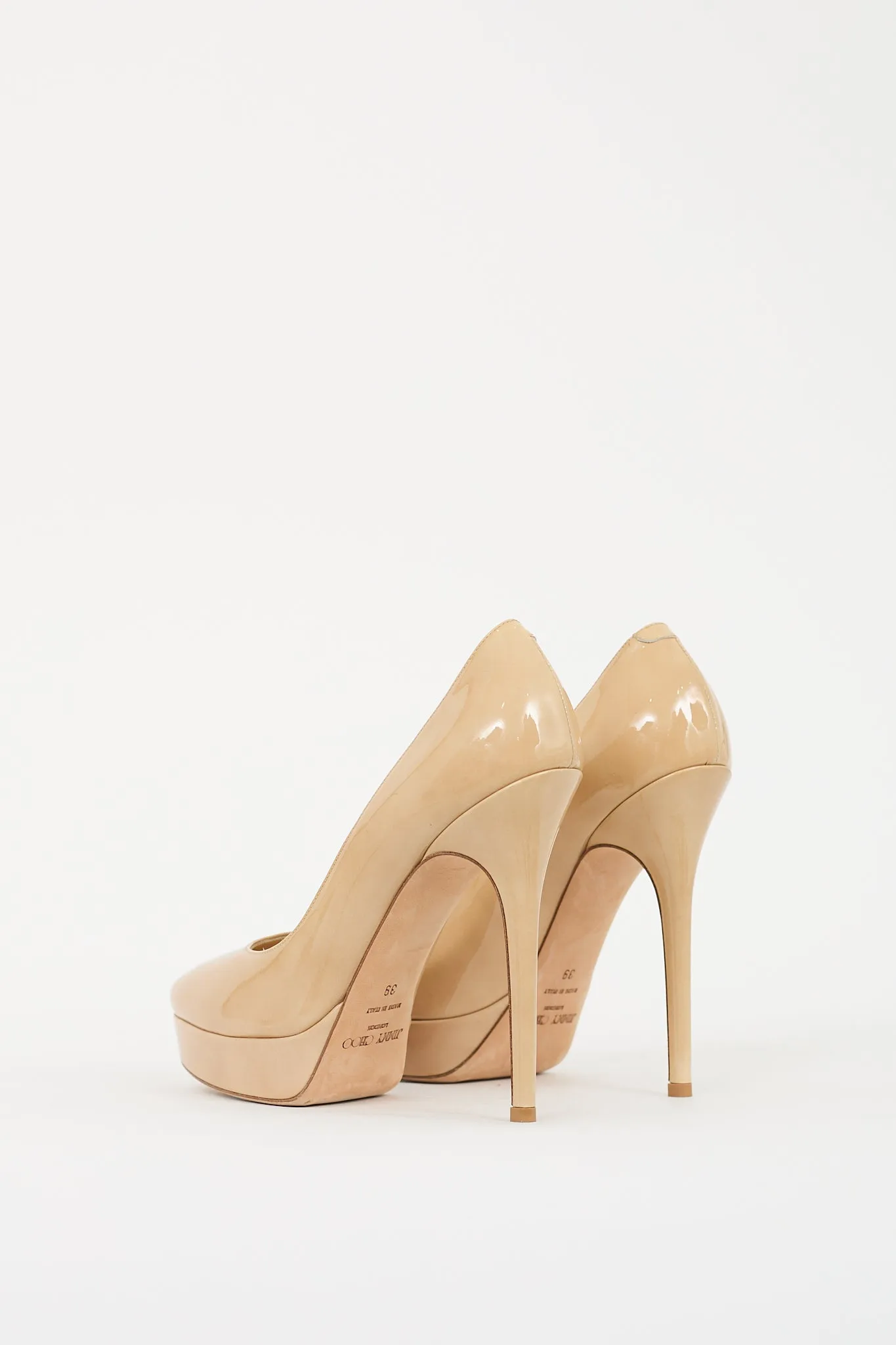 Beige Patent Leather Cosmic Pump