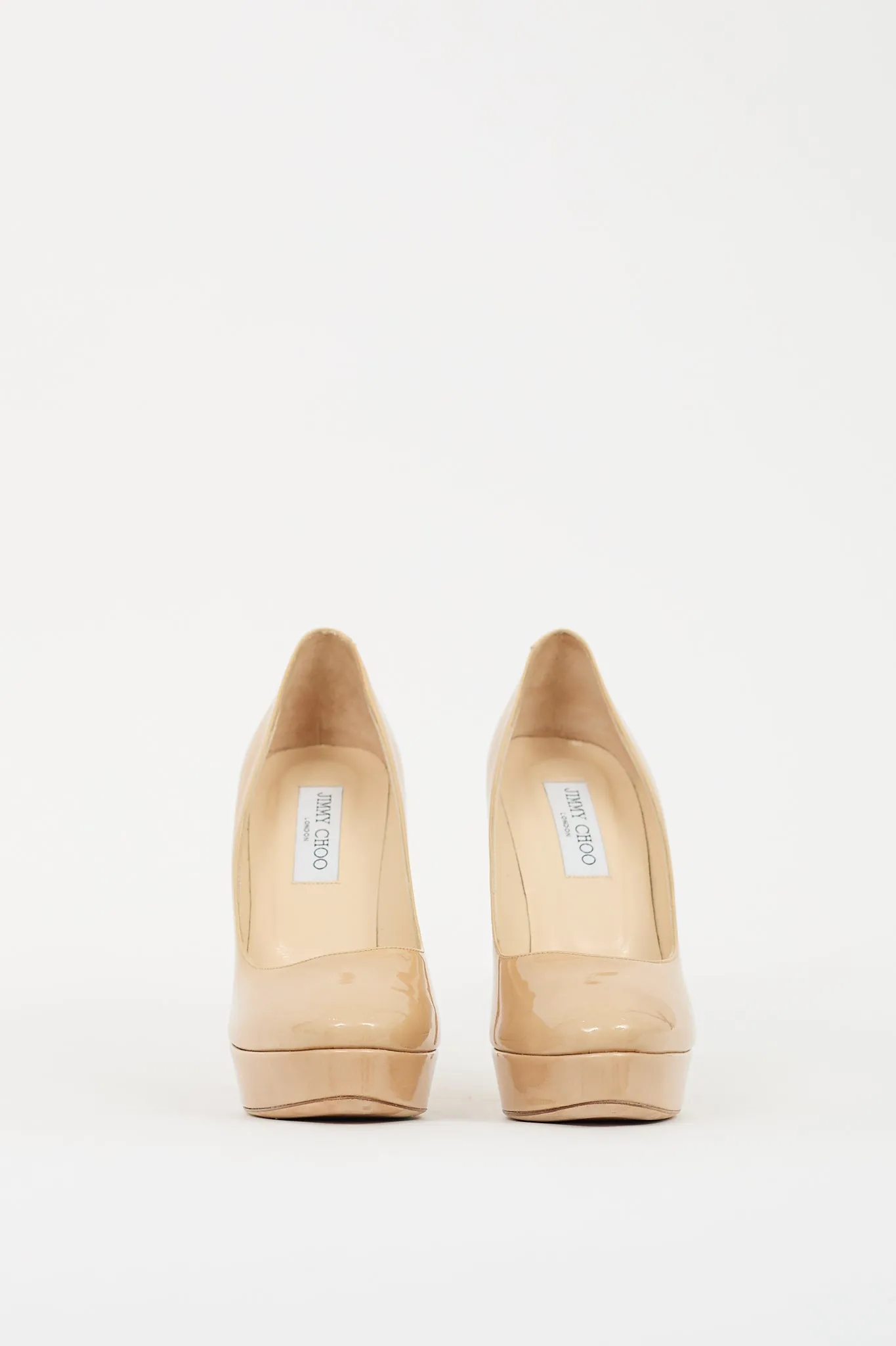Beige Patent Leather Cosmic Pump