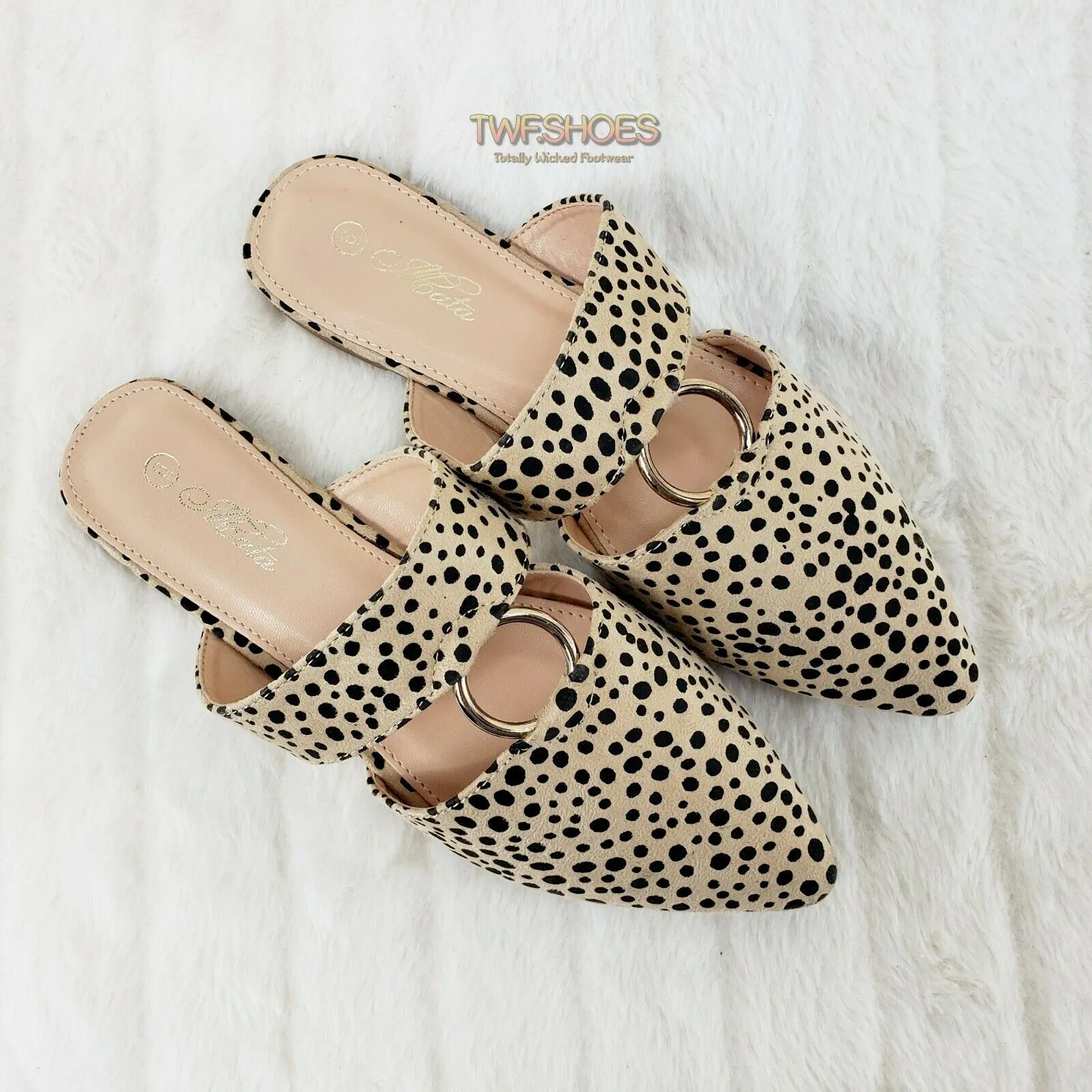 Bella Cheetah Print Slip On Summer Flats Mule Slippers Sandals Clogs 6-10