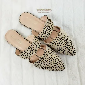 Bella Cheetah Print Slip On Summer Flats Mule Slippers Sandals Clogs 6-10