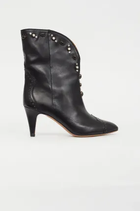 Black Dythey Beaded Leather Boot