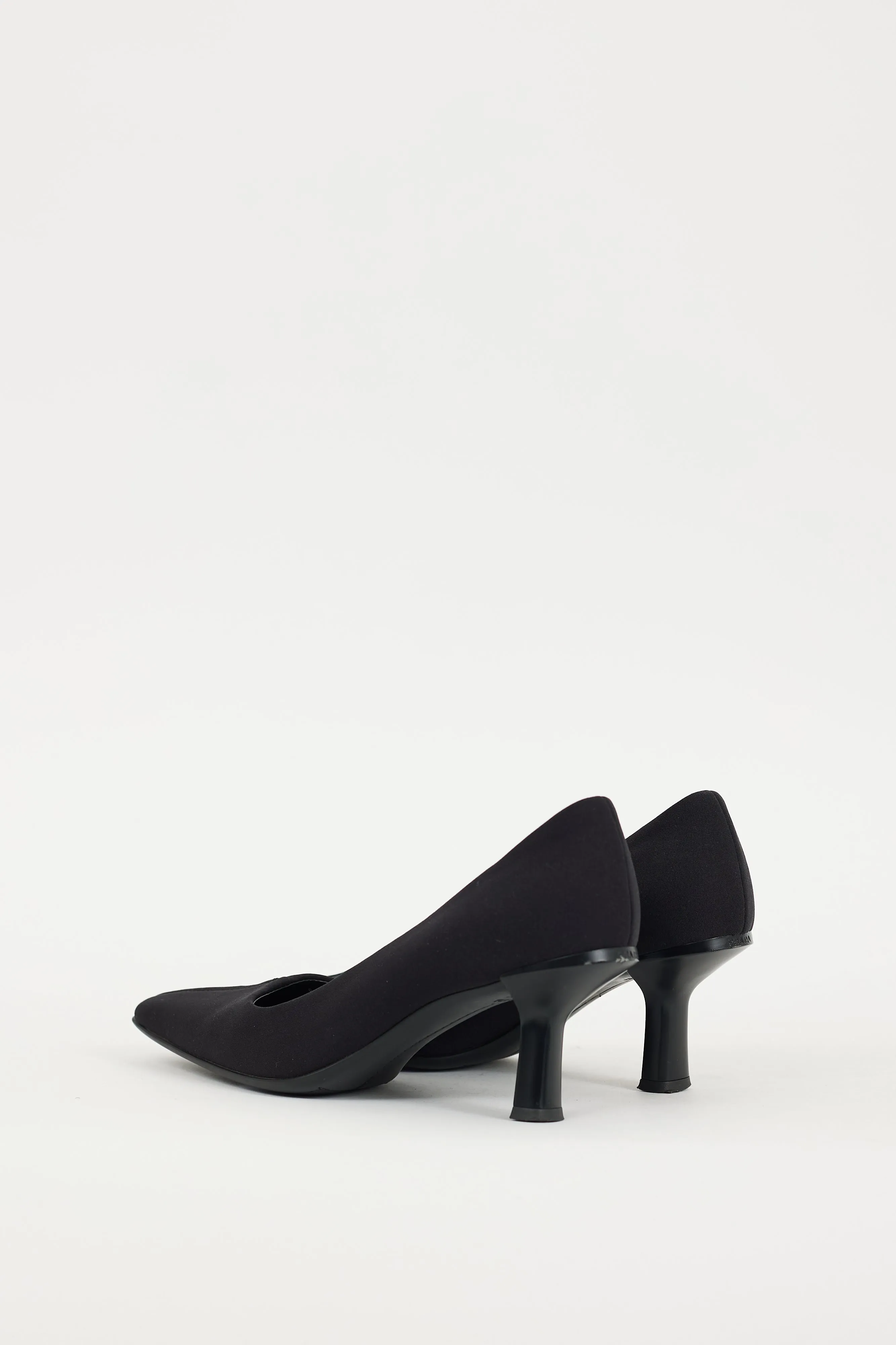 Black Nylon Square Toe Heel