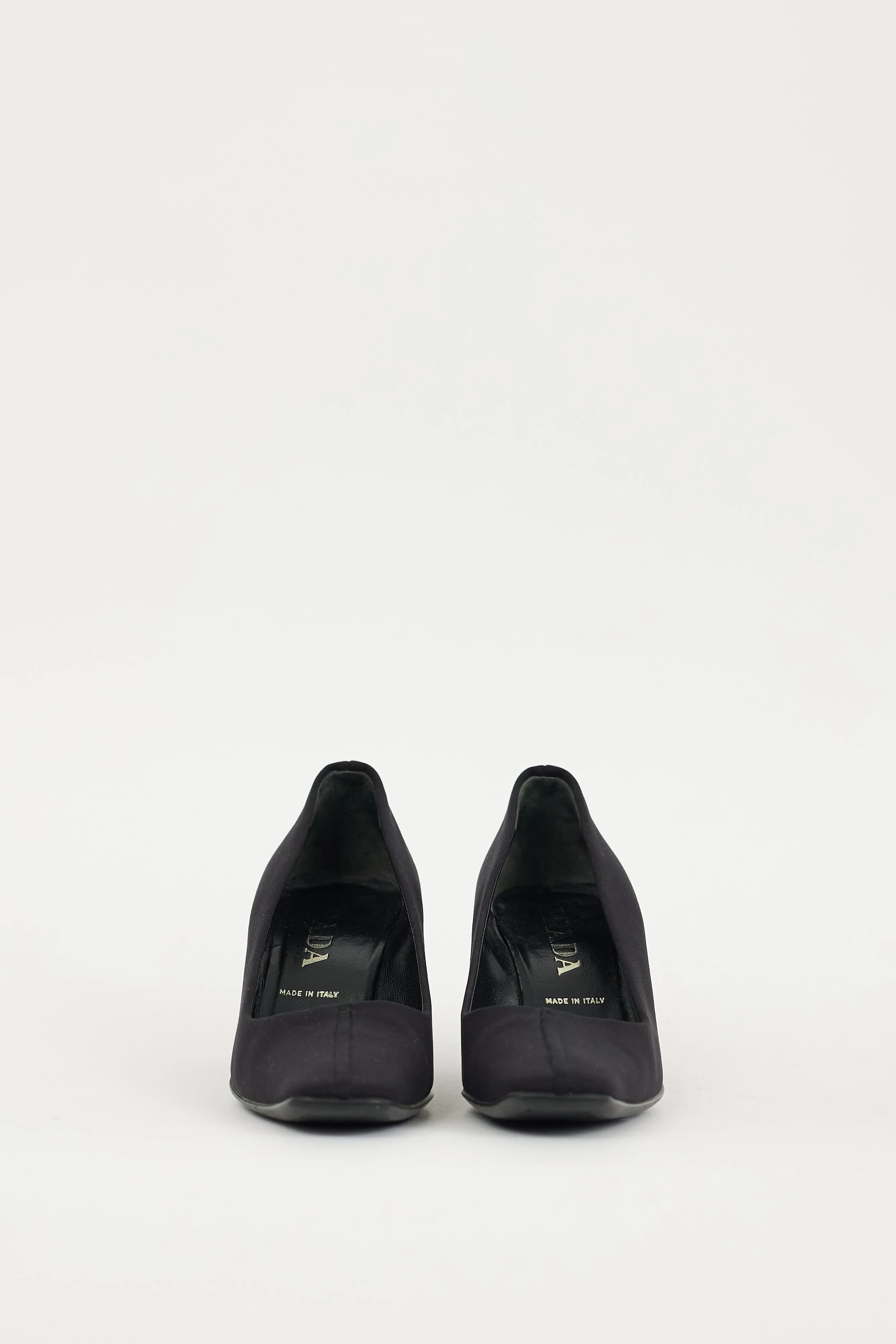 Black Nylon Square Toe Heel