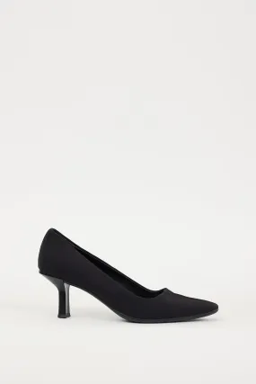 Black Nylon Square Toe Heel