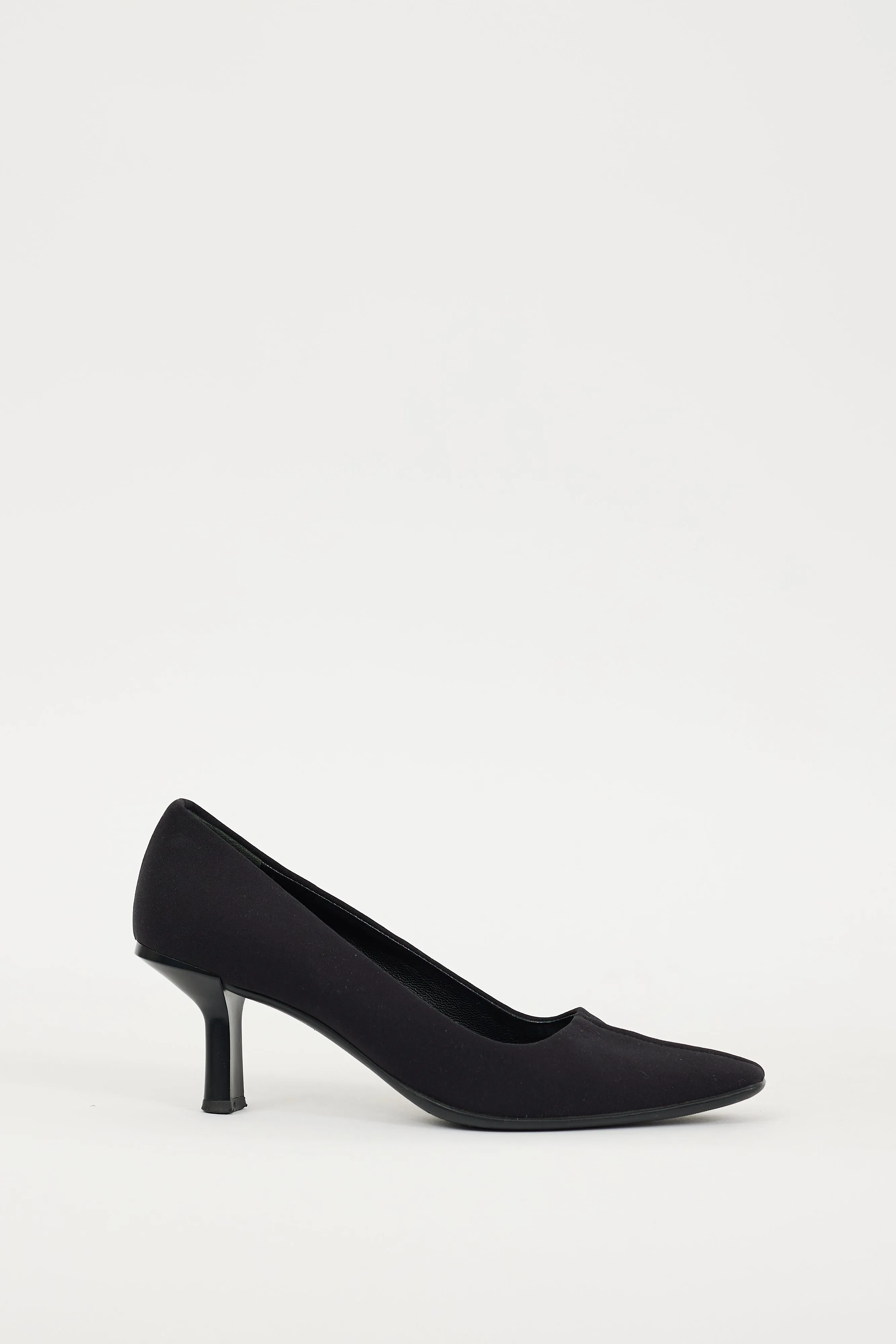 Black Nylon Square Toe Heel