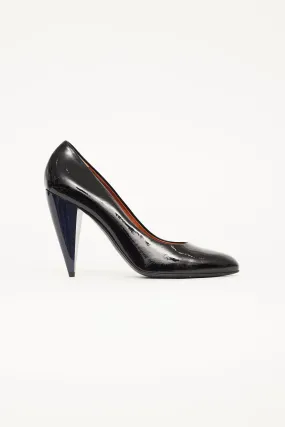 Black Patent Leather Round Toe Pump