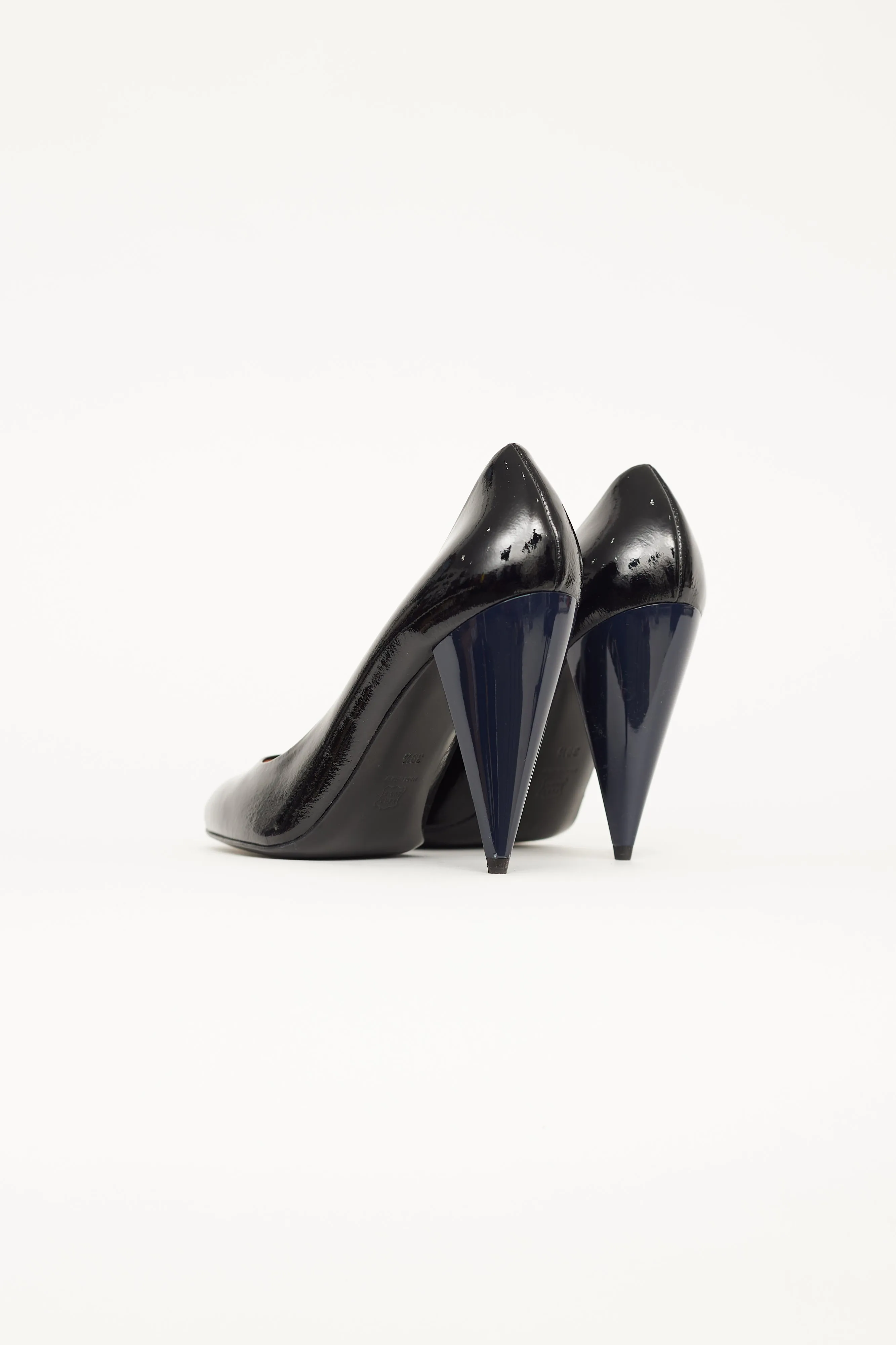 Black Patent Leather Round Toe Pump
