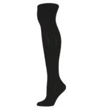 Black Pebble Rib Over The Knee Socks (Women's)