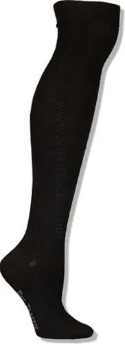 Black Solid Acrylic Over The Knee Socks (Women's)