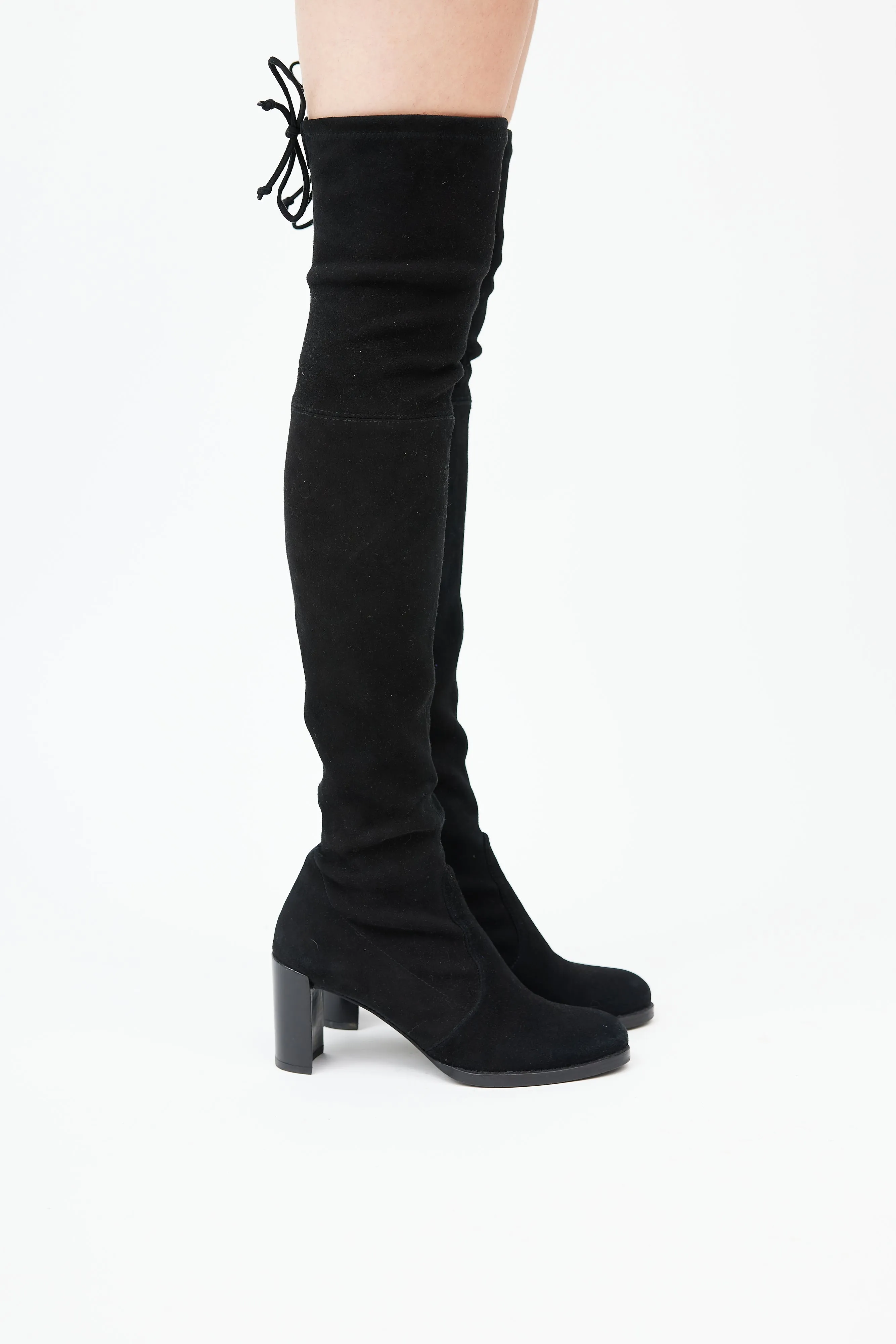 Black Suede Highland Over the Knee Boot