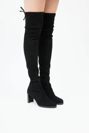Black Suede Highland Over the Knee Boot