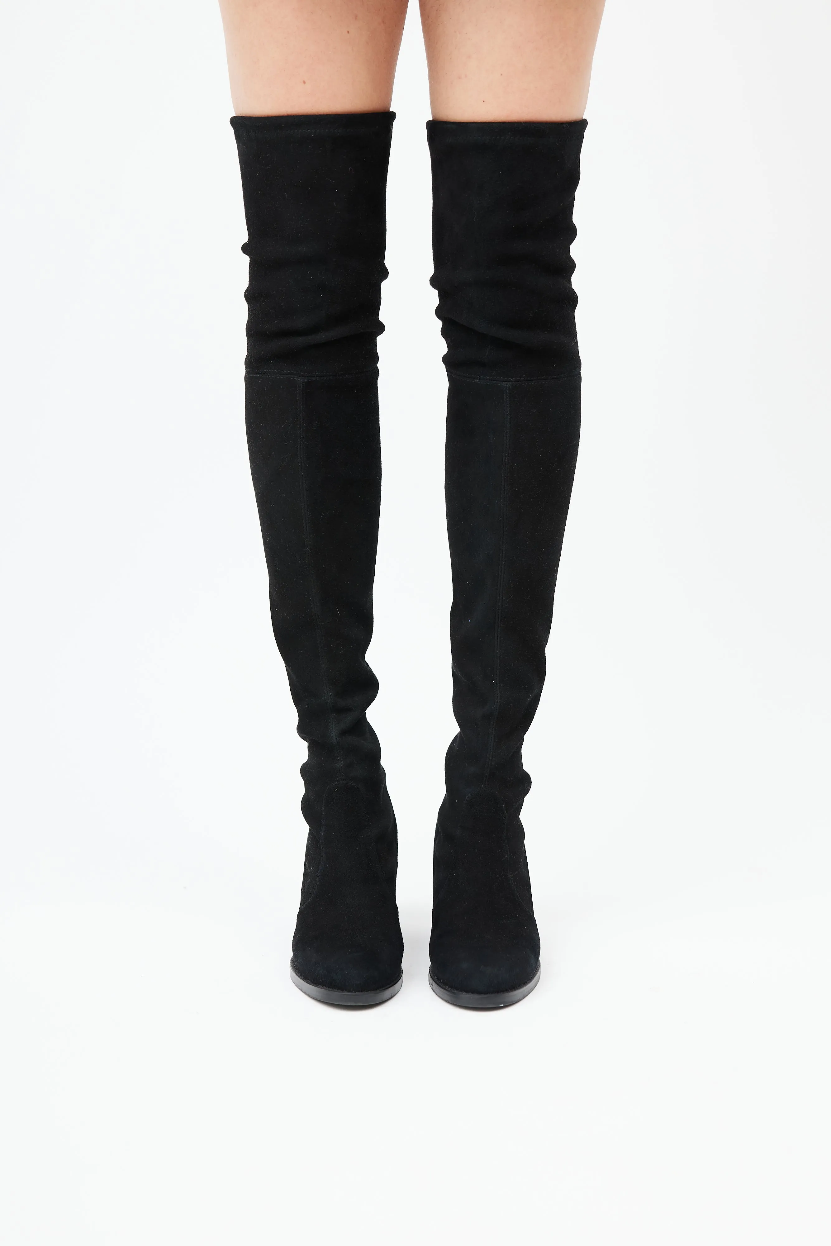 Black Suede Highland Over the Knee Boot