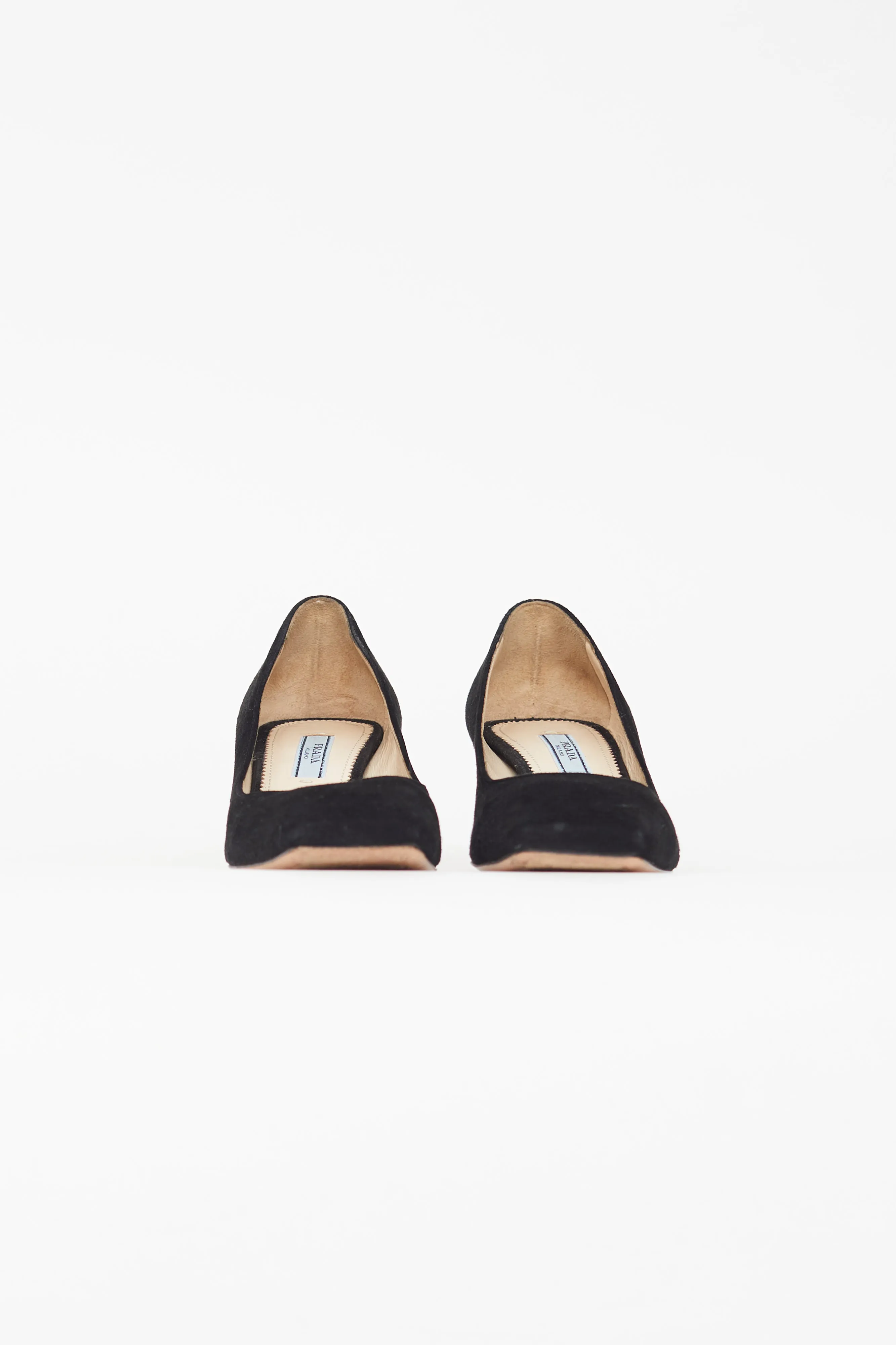 Black Suede Square Toe Pump