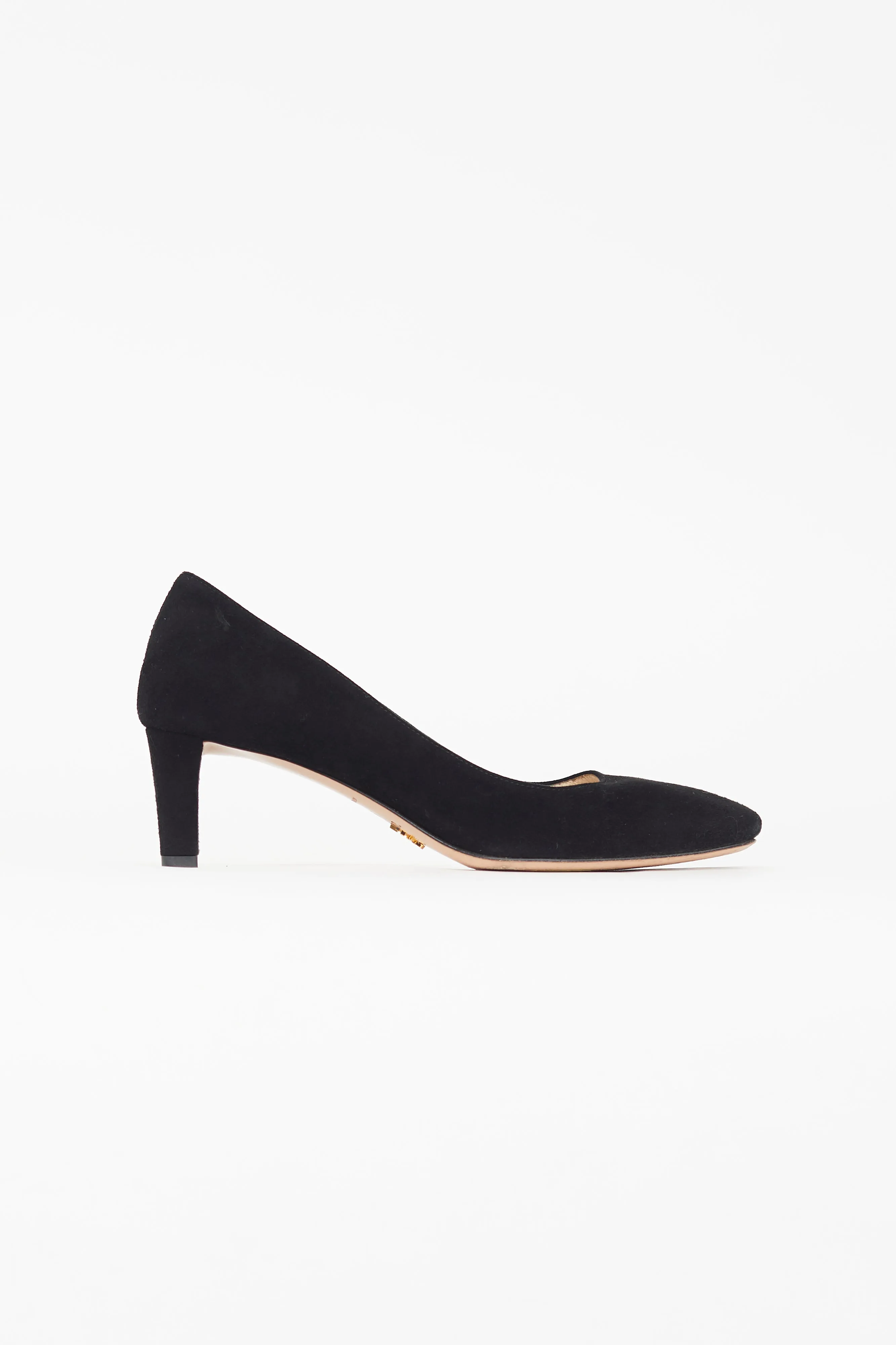 Black Suede Square Toe Pump