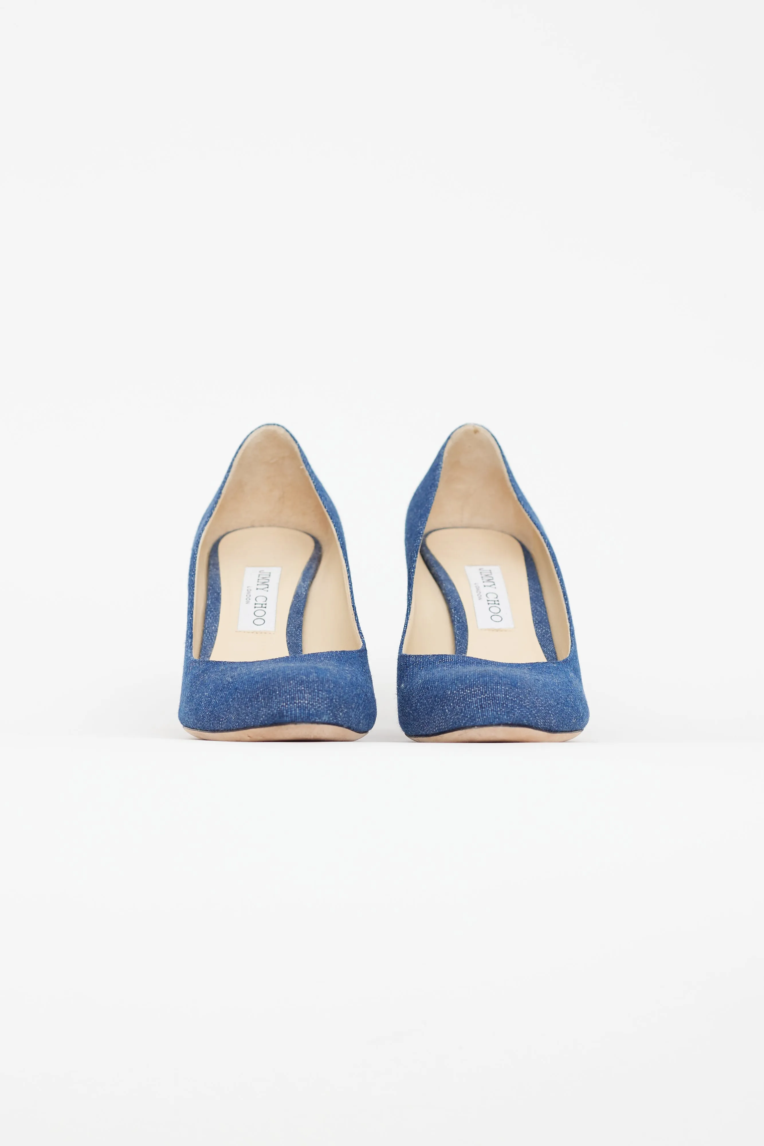 Blue Denim Round Toe Heel
