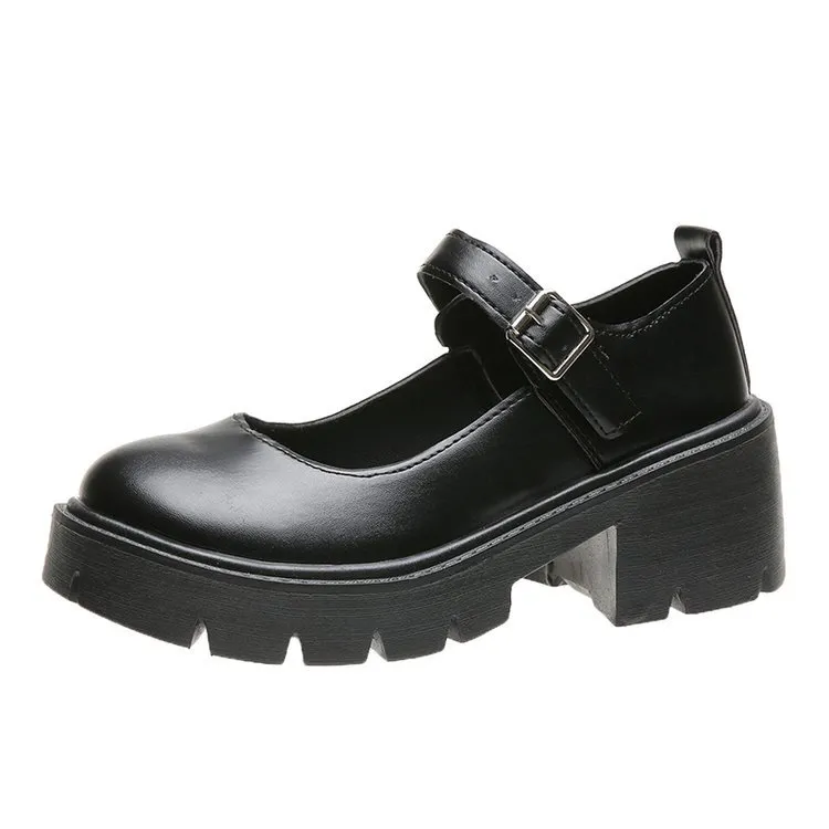 Chunky Round Toe JK Mary Janes Shoes