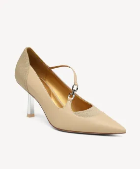 Elegant Pointed Toe Strap Heeled Pumps
