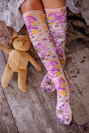 FLORAL TEDDY OTK SOCKS - SOCKS 142 SNOWBALL