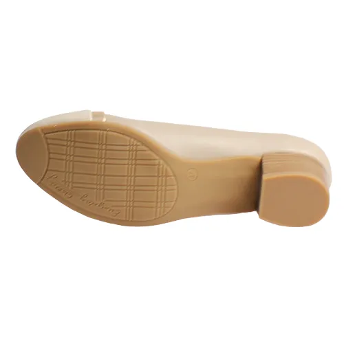 Jana Ladies Block Heeled Pumps - 22367-42 - Beige