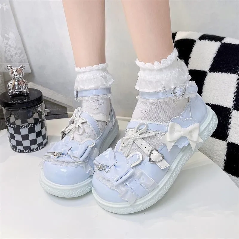Kawaii Sweet Bow Round Toe Lolita Shoes