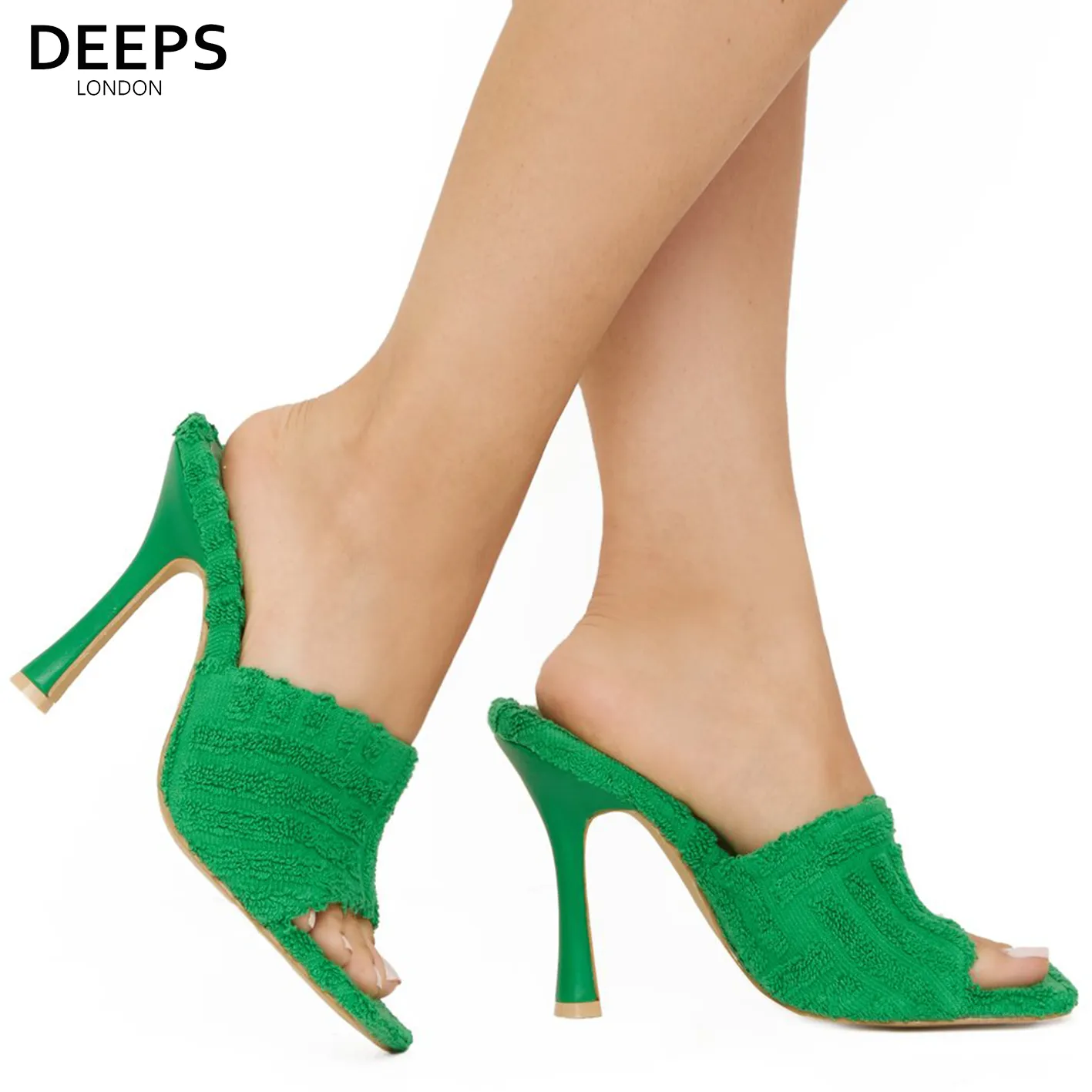 LAILA TOWEL FABRIC MULE HEEL ORANGE