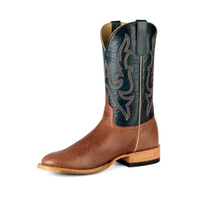 Men's Top Hand Rum Brown Smooth Quill Ostrich with Navy Top HP6015
