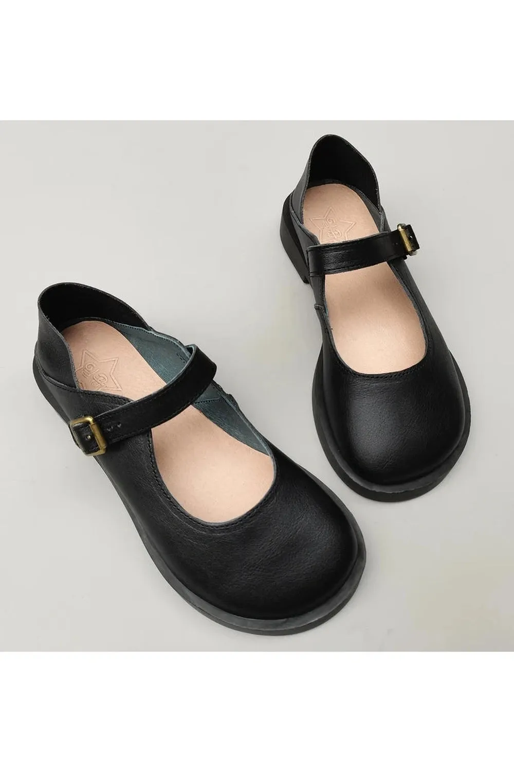 Round Toe Cowhide Shoes
