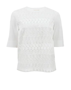 Short Sleeve Embroidered High Low Tee